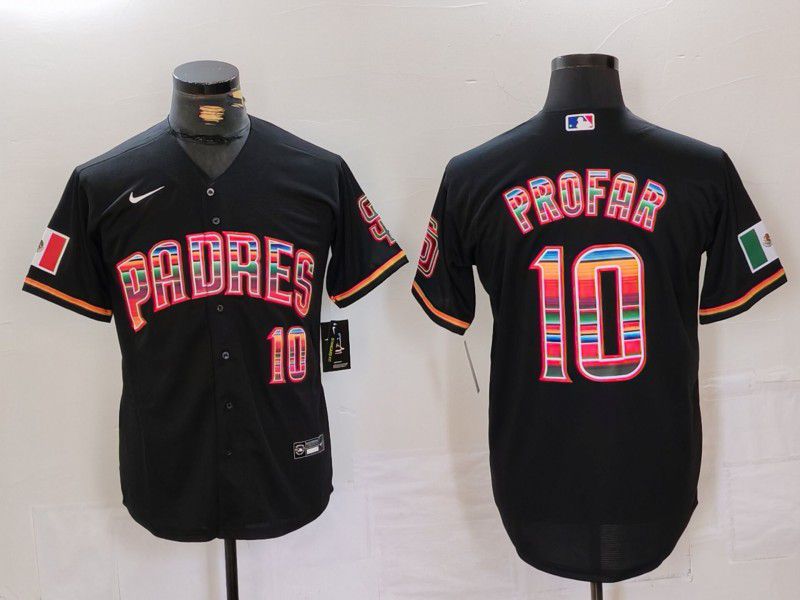 Men San Diego Padres #10 Profar Black Fashion Nike Game MLB Jersey style 1->san diego padres->MLB Jersey